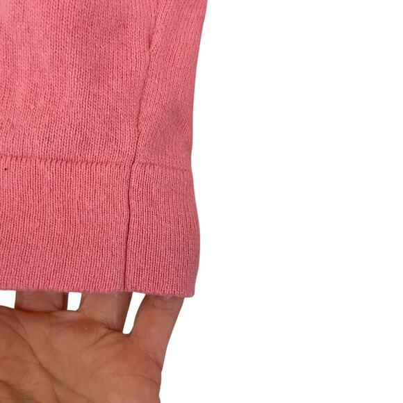 J. Crew Merino Wool/Cotton Blend Pink Crew Neck Long Sleeve Teddie Sweater, S - Picture 4 of 11